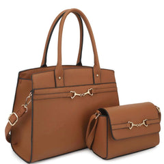 2in1 Matching Design Handle Satchel With Crossbody Bag BargainBuzz.com