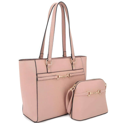 2in1 Smooth Matching Shoulder Tote Bag With Crossbody Set BargainBuzz.com