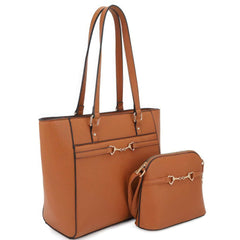 2in1 Smooth Matching Shoulder Tote Bag With Crossbody Set Bargain Buzz