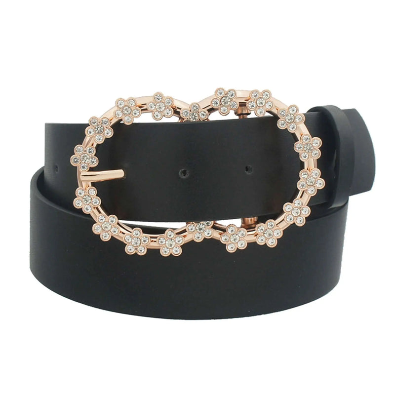 3d Rhinestone Flower Double Circle Belt BargainBuzz.com