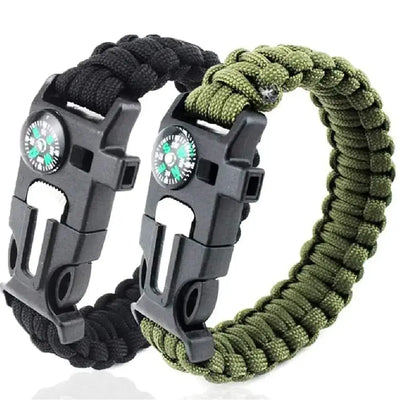 5 in 1 Paracord Survival Tactical Compass Bracelet (2pcs) BargainBuzz.com