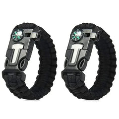 5 in 1 Paracord Survival Tactical Compass Bracelet (2pcs) Bargain Buzz