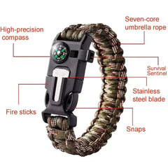 5 in 1 Paracord Survival Tactical Compass Bracelet (2pcs) Bargain Buzz