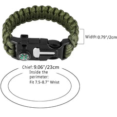 5 in 1 Paracord Survival Tactical Compass Bracelet (2pcs) Bargain Buzz