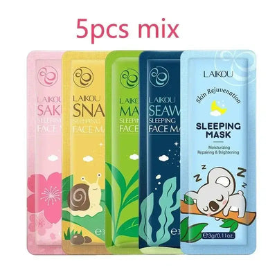 5Pcs Moisturizing Facial Mask Hydrating Skin Care |Sleep, Mud, Hydrating BargainBuzz.com