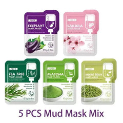 5Pcs Moisturizing Facial Mask Hydrating Skin Care |Sleep, Mud, Hydrati