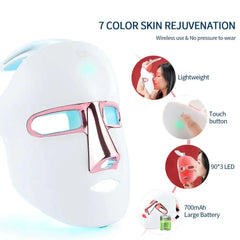 7-Color LED Light Therapy Mask – Rechargeable, Wireless Skin Care Tool