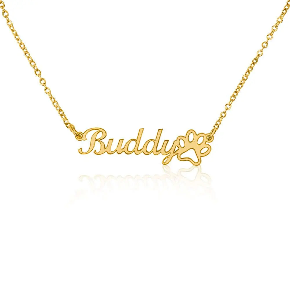 A Gift That Speaks Volumes: Personalized Paw Print Name Necklace for t