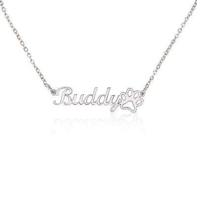 A Gift That Speaks Volumes: Personalized Paw Print Name Necklace for t BargainBuzz.com