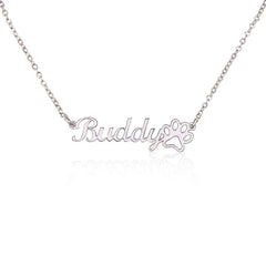 A Gift That Speaks Volumes: Personalized Paw Print Name Necklace for t BargainBuzz.com