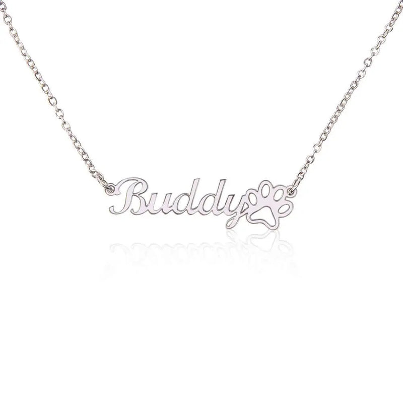 A Gift That Speaks Volumes: Personalized Paw Print Name Necklace for t BargainBuzz.com