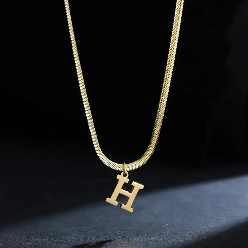 A-Z Alphabet Gold Plated Stainless Steel Pendant BargainBuzz.com