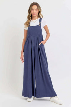 Adjustable Strap Overall Wide Leg Jumpsuit Bargain Buzz