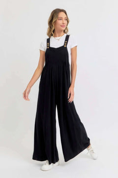 Adjustable Strap Overall Wide Leg Jumpsuit Bargain Buzz