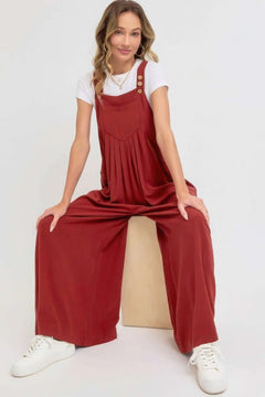 Adjustable Strap Overall Wide Leg Jumpsuit Bargain Buzz