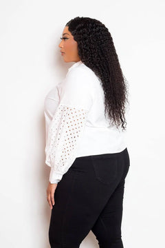 Blouse With Punched Sleeves ccwholesaleclothing