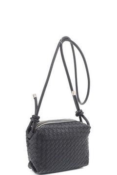 Braid Texture Zipper Crossbody Bag ccwholesaleclothing