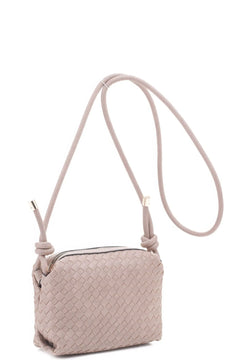 Braid Texture Zipper Crossbody Bag ccwholesaleclothing