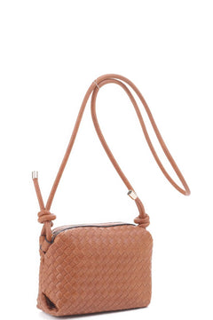 Braid Texture Zipper Crossbody Bag ccwholesaleclothing