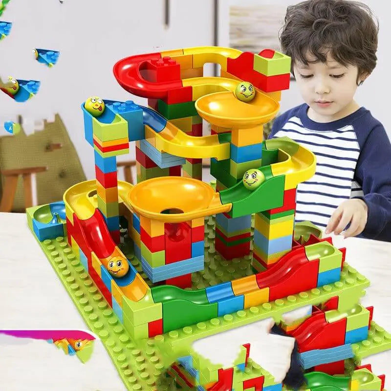 Build & Slide: DIY City Building Blocks with Funnel Slide BargainBuzz.com