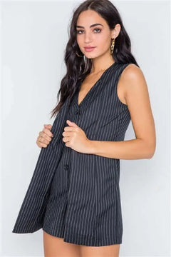 Button Down Sleeveless Romper Bargain Buzz