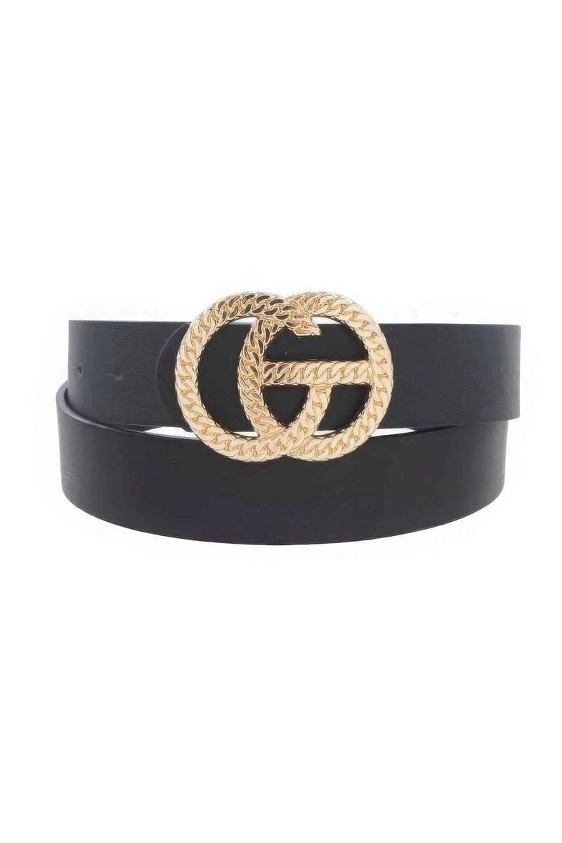 Chain Textured Metal Buckle Belt BargainBuzz.com