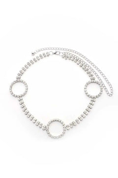 Circle 2 Line Rhinestone Chain Belt ccwholesaleclothing