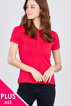 Classic Jersey Spandex Polo Top ccwholesaleclothing