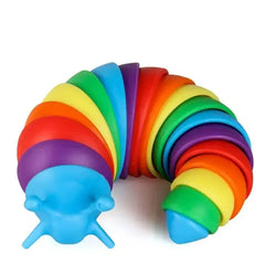 Colorful Articulated Slug Snail Fidget Toy - Fun and Calm for All Ages