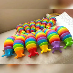 Colorful Articulated Slug Snail Fidget Toy - Fun and Calm for All Ages