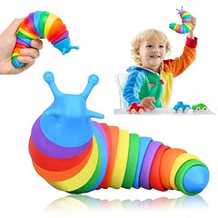 Colorful Articulated Slug Snail Fidget Toy - Fun and Calm for All Ages