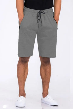 Cotton Blend Lounge Sweat Shorts with Zipper Pockets ccwholesaleclothing