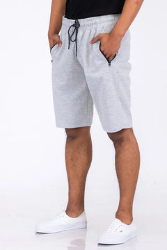 Cotton Blend Lounge Sweat Shorts with Zipper Pockets ccwholesaleclothing