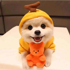 Cute Fruit Dog Hoodies: Winter Warm Fleece Pet Clothing for Small Dogs