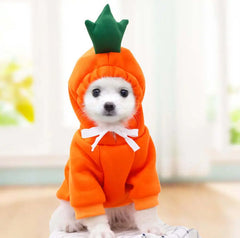 Cute Fruit Dog Hoodies: Winter Warm Fleece Pet Clothing for Small Dogs