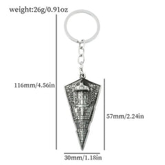 Disney Star Wars Metal Keychain | Vintage Style Class Star Destroyer Pendant 