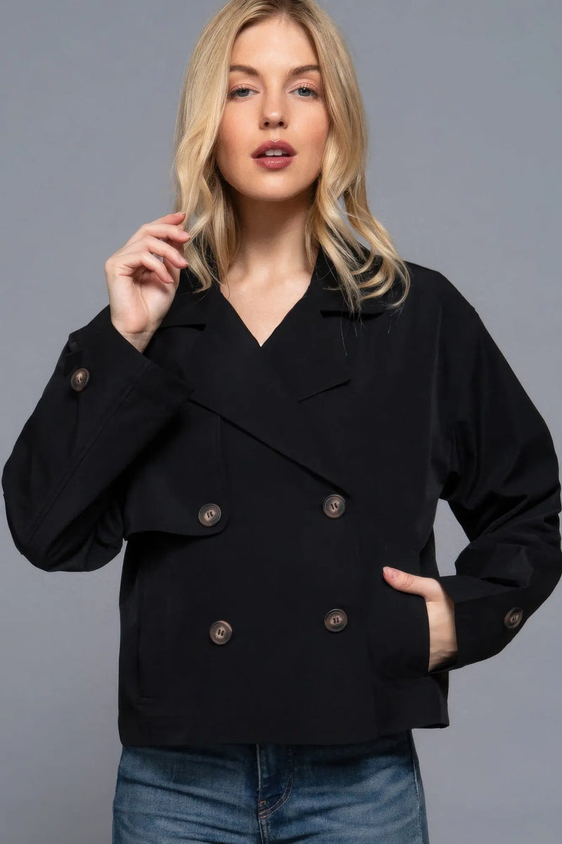 Double Breasted Short Women's Trench Coat ccwholesaleclothing