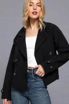 Double Breasted Short Women's Trench Coat ccwholesaleclothing