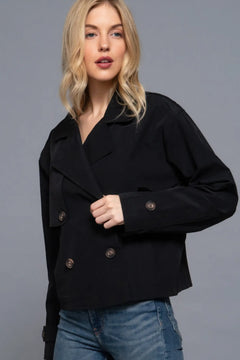 Double Breasted Short Women's Trench Coat ccwholesaleclothing