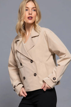 Double Breasted Short Women's Trench Coat ccwholesaleclothing