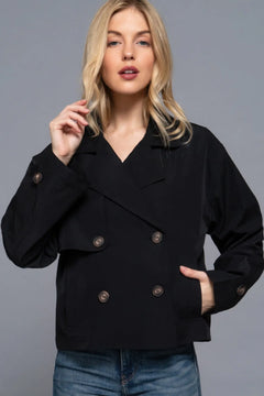 Double Breasted Short Women's Trench Jacket ccwholesaleclothing