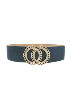 Double Circle Chain And Rhinestone Trim Design Belt ccwholesaleclothing