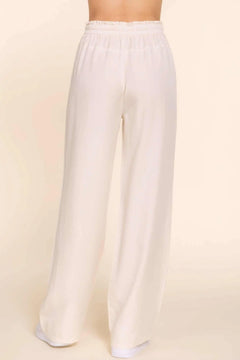 Elastic Waist Tencel Long Pants