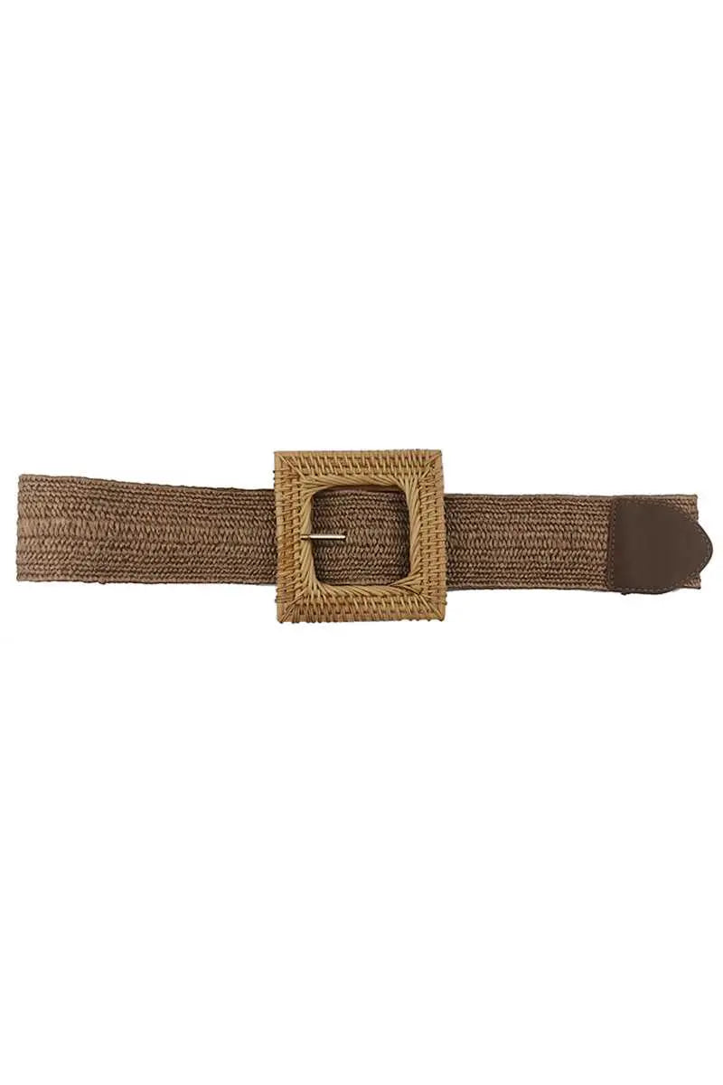 Fashion Square Straw Buckle Belt ccwholesaleclothing