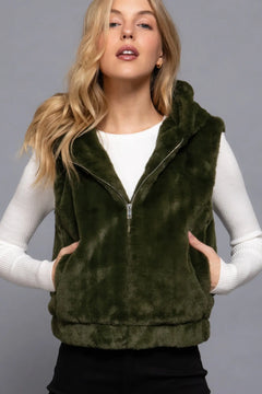 Hoodie Faux Fur Vest