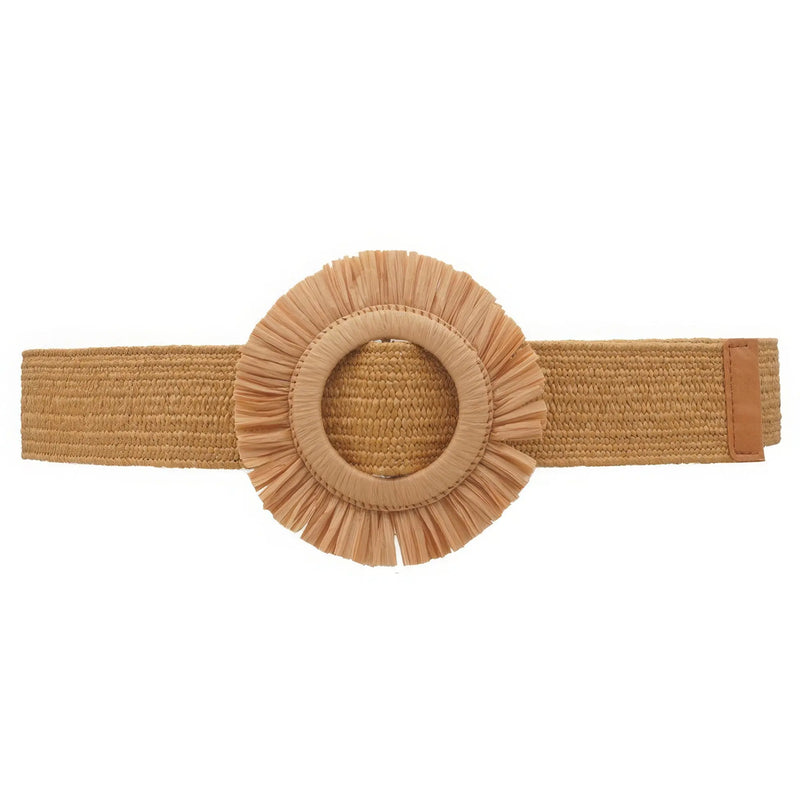 Fringe Circle Straw Belt ccwholesaleclothing