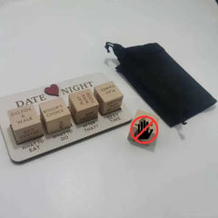 Funny Wooden Decision Dice Set - Date Night Game for Couples & Party F