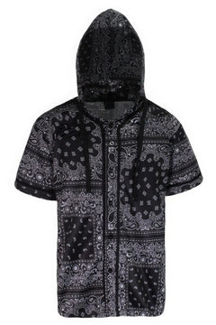 Hooded Bandana Baseball Jersey ccwholesaleclothing