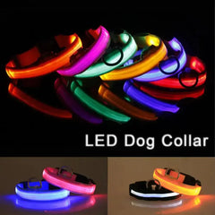 LED Adjustable Dog Collar Blinking Flashing Light Up Glow Pets Safety Waterproof Bargain Buzz