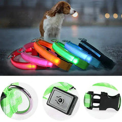 LED Adjustable Dog Collar Blinking Flashing Light Up Glow Pets Safety Waterproof Bargain Buzz